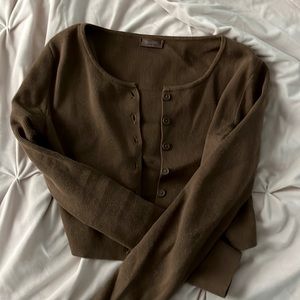 ‼️GET BEFORE 12/1 BEFOE I DONATE‼️ brandy melville brown cardigan